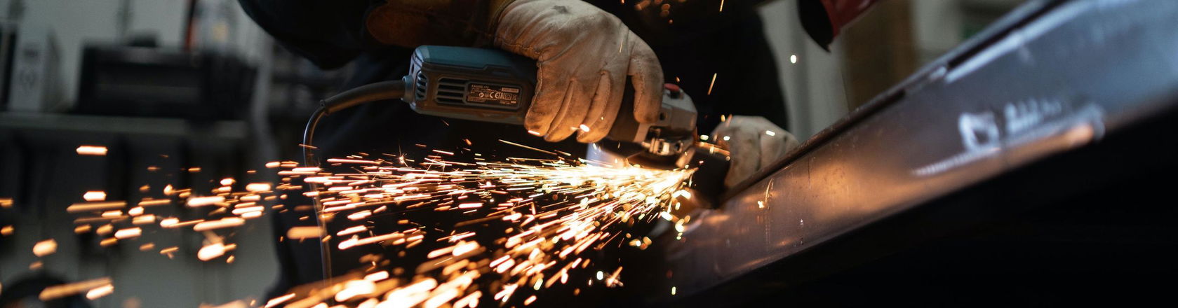 Industrial worker with a torch