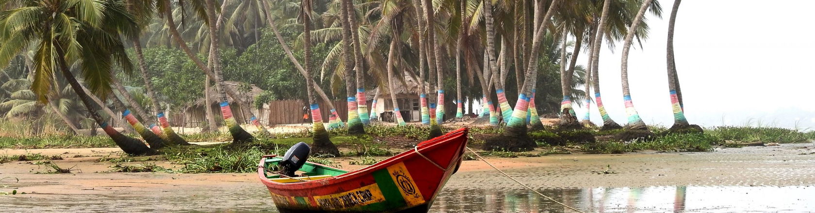 A boat on the beach in Ghana