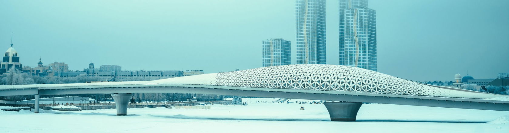 The Atyrau bridge in Kazakhstan