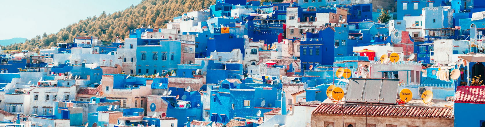 Blue buildings in Morocco