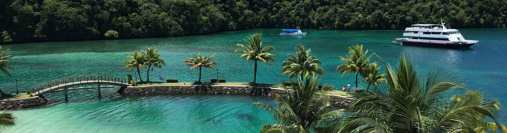 Boats on the river in Palau