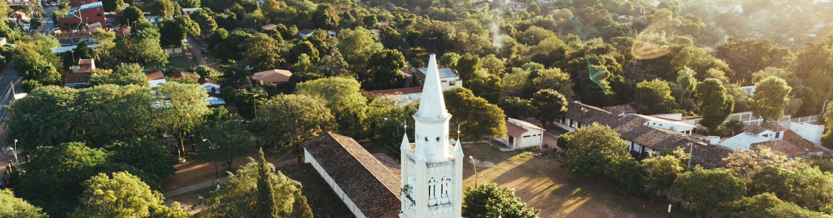 The forest and city in Paraguay