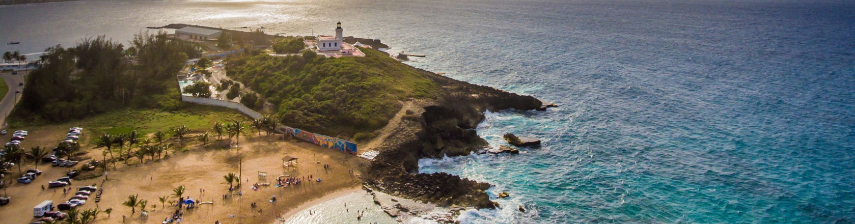 A beach from above in Puerto Rico