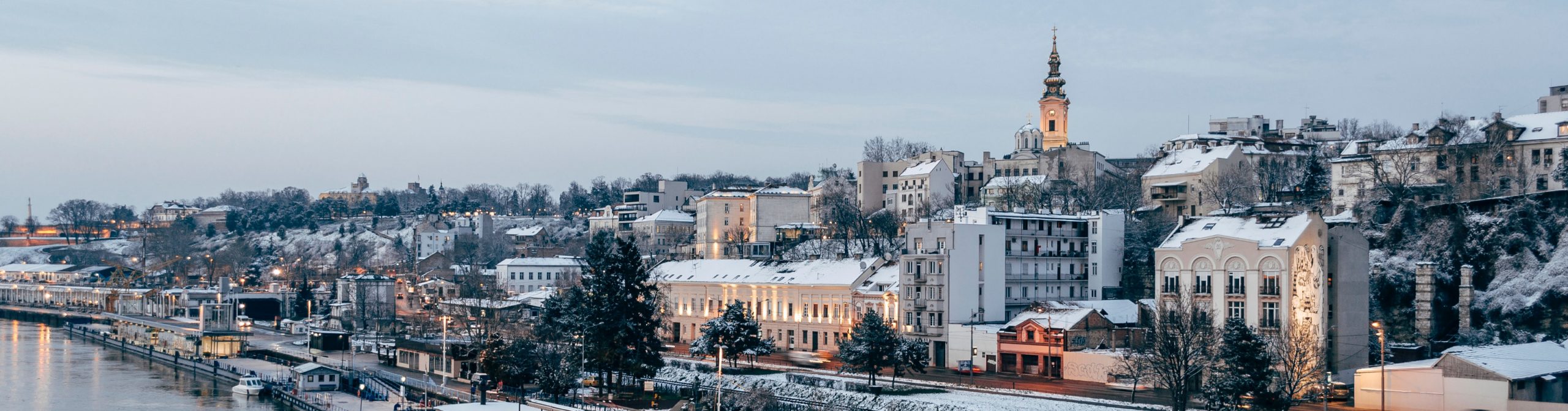 Serbian town in the winter