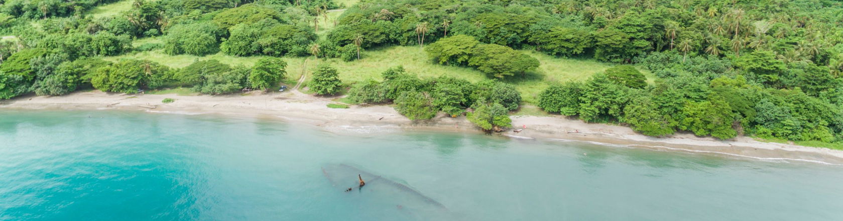The beach and ocean in the Solomon Islands