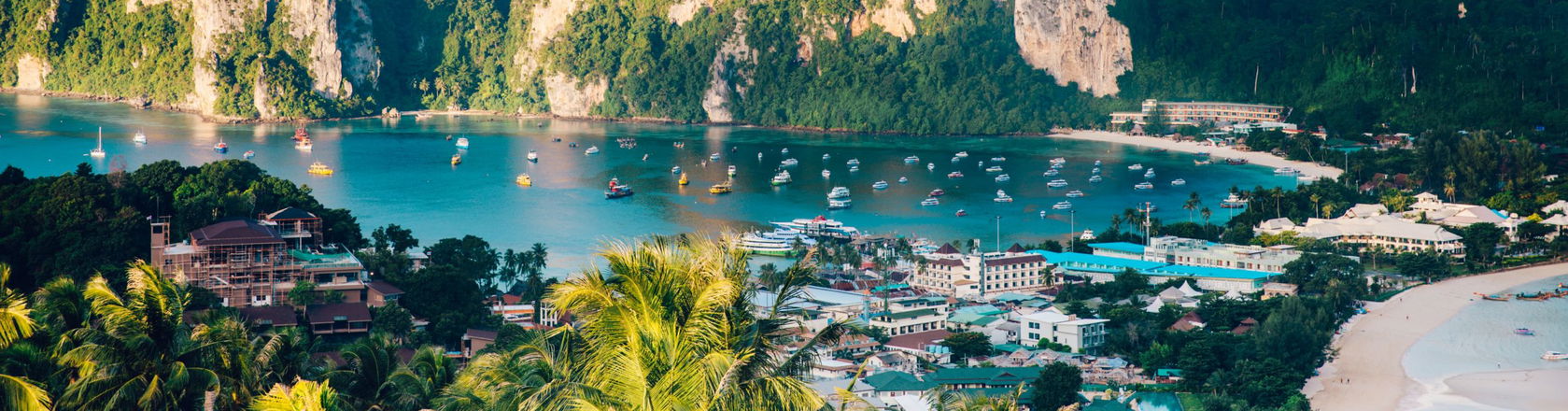 A beach town in Thailand