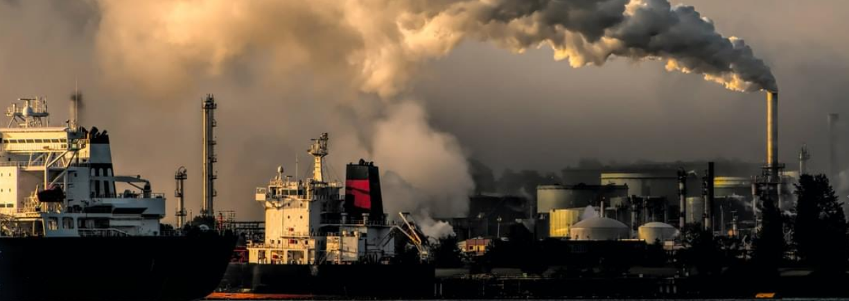 Industrial area sunset