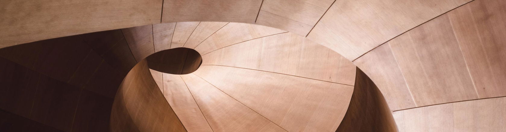 Metallic art abstract wave in curvy copper panels