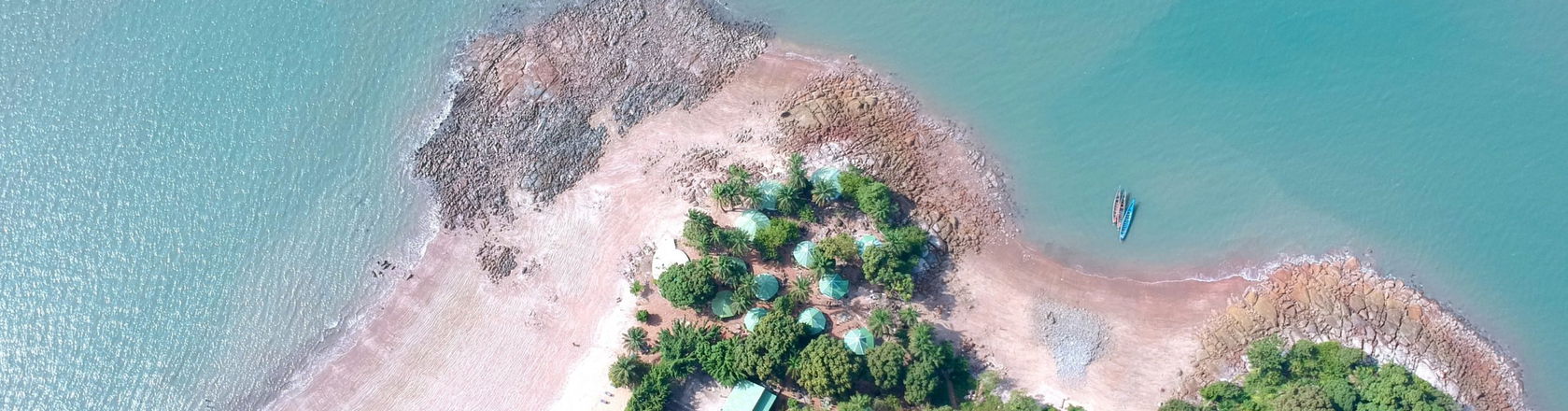 The beach from above in Equatorial Guinea