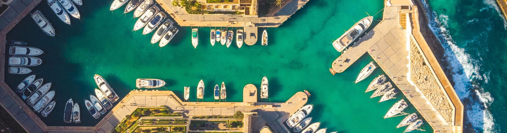 The harbor with boats in Malta