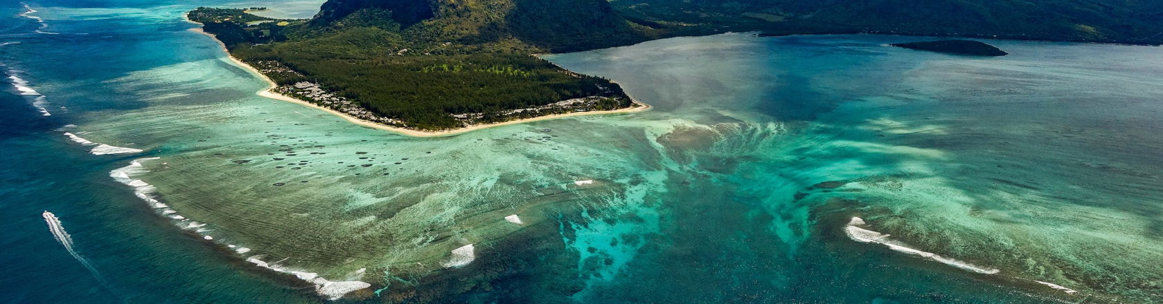 The ocean and beach in Mauritius