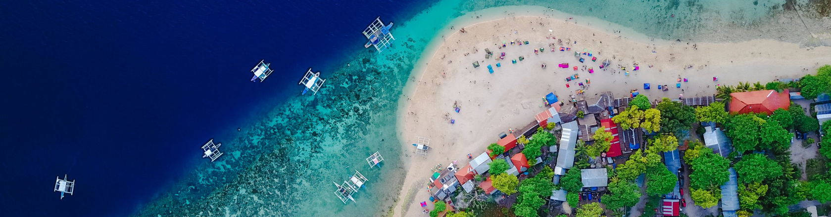 The ocean and the beach in the Philippines