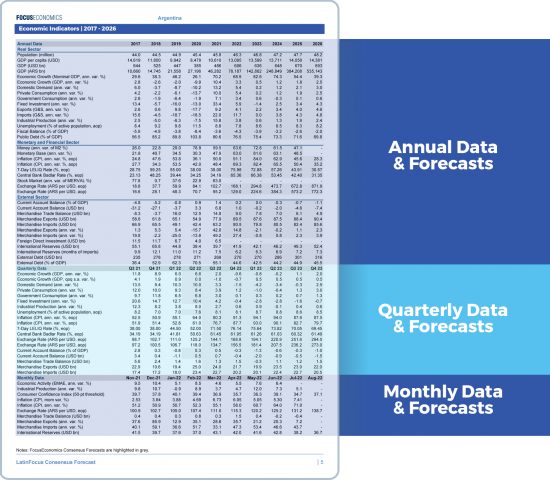 page from focuseconomics country report